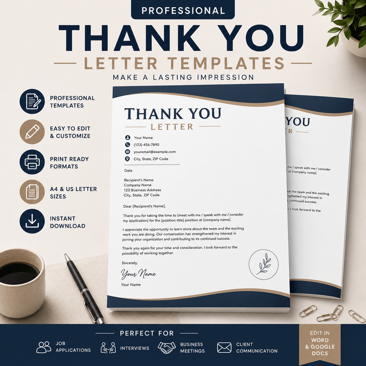 THANK YOU LETTER TEMPLATES