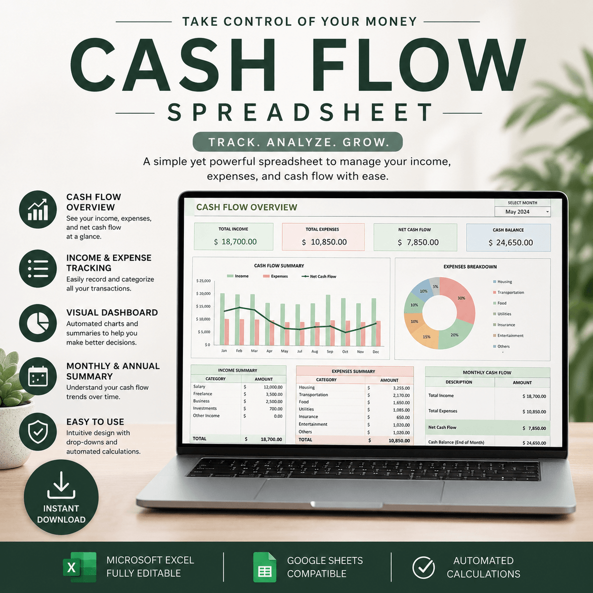 CASH FLOW SPREADSHEET